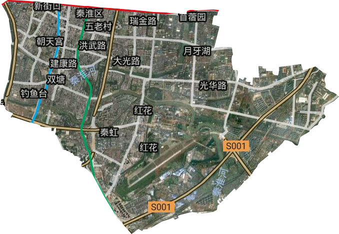 秦淮區(qū)衛(wèi)星圖