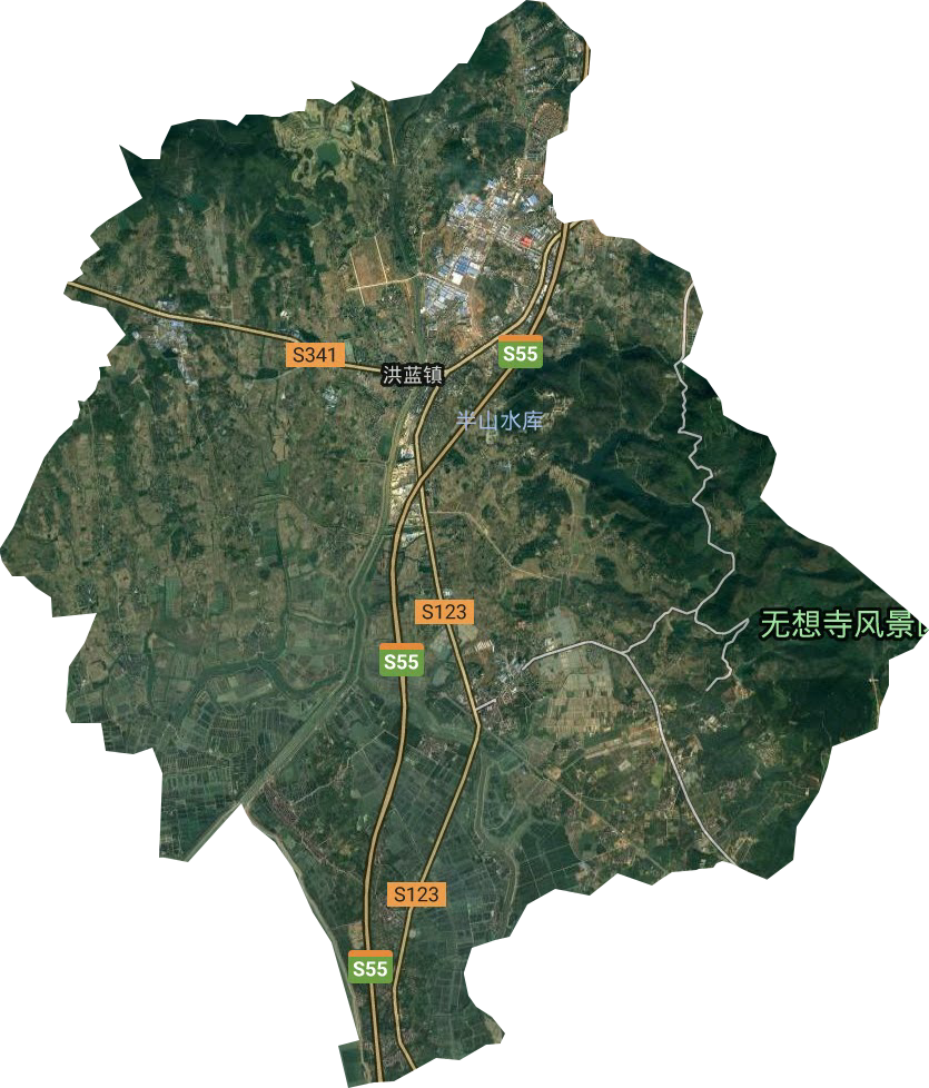 洪藍鎮衛星圖