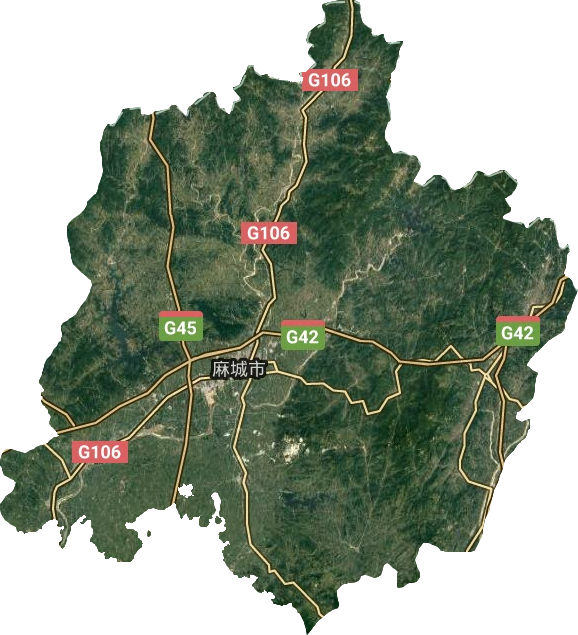 麻城市衛星圖
