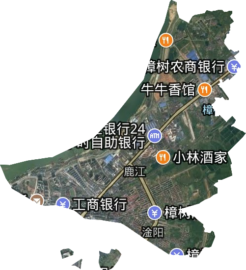 鹿江街道衛星圖