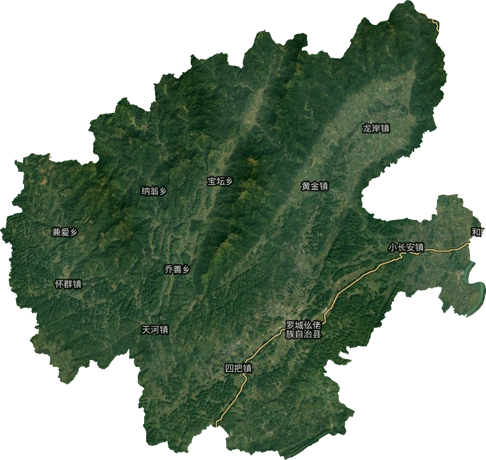羅城仫佬族自治縣衛(wèi)星圖