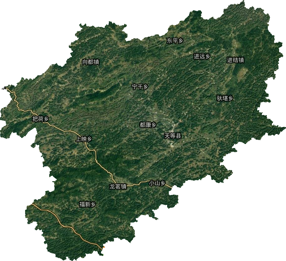 天等縣衛星圖