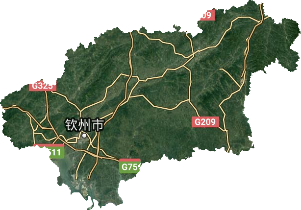欽州市衛星圖