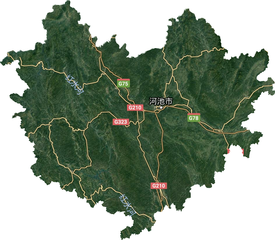 河池市衛星圖