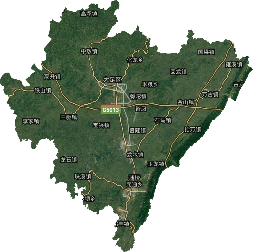 大足區衛星圖