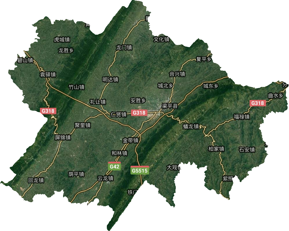 梁平區(qū)衛(wèi)星圖