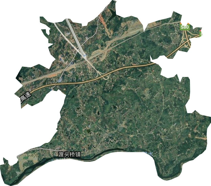 渡頭橋鎮衛星圖