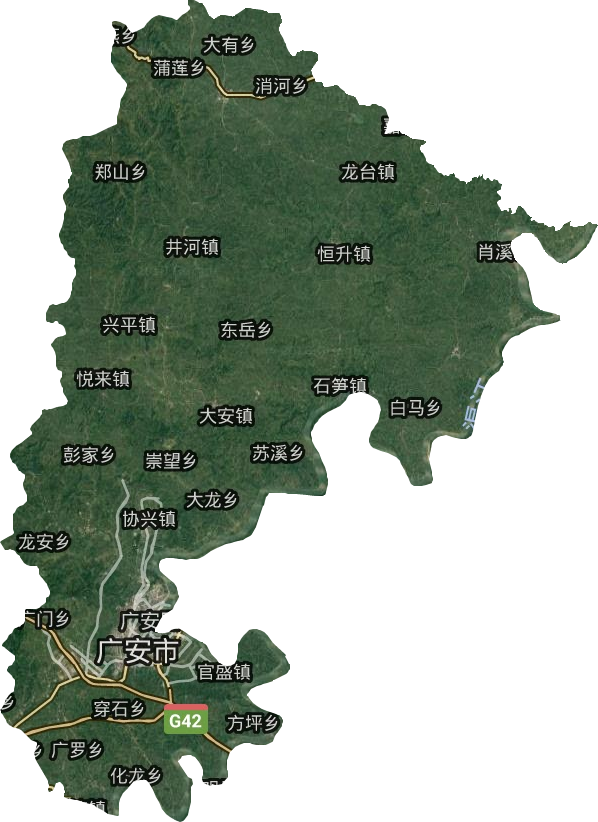 廣安區(qū)衛(wèi)星圖