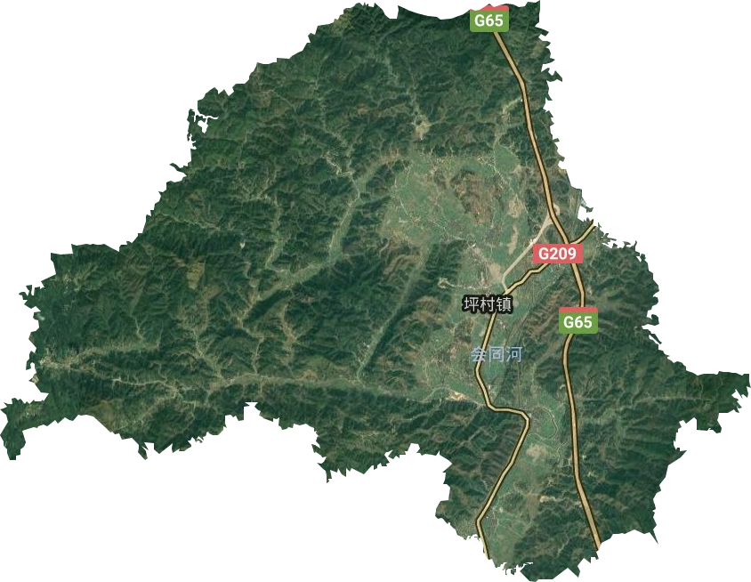 坪村鎮衛星圖