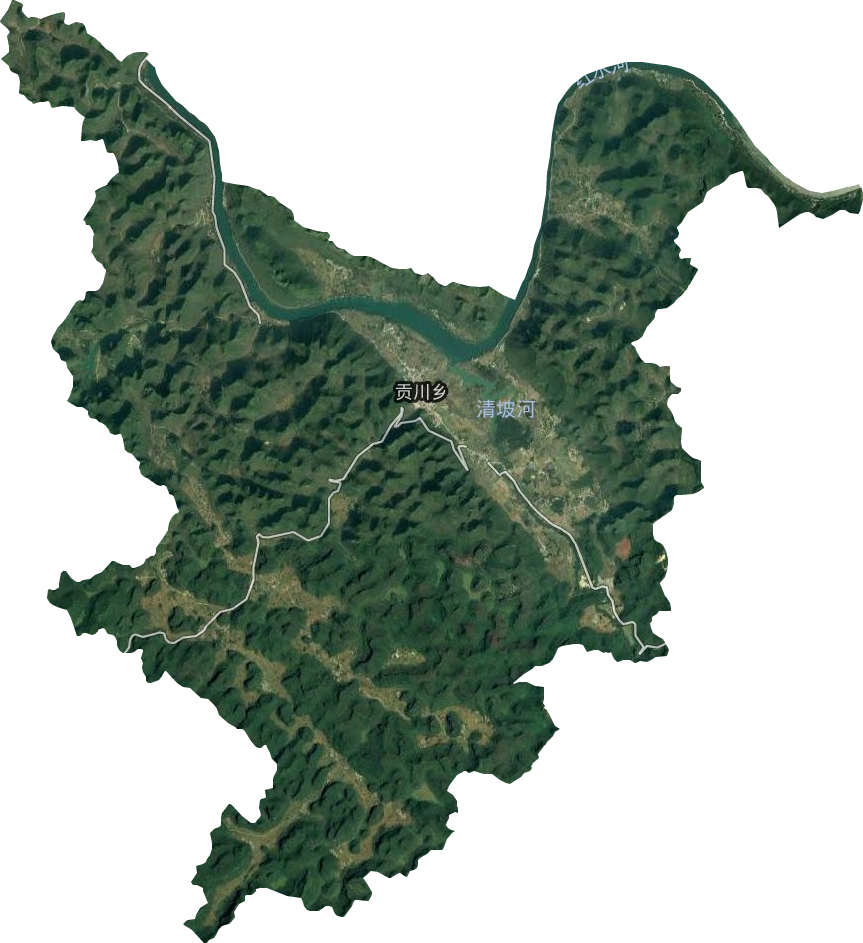 貢川鄉衛星圖