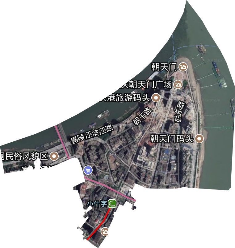 朝天門街道衛星圖
