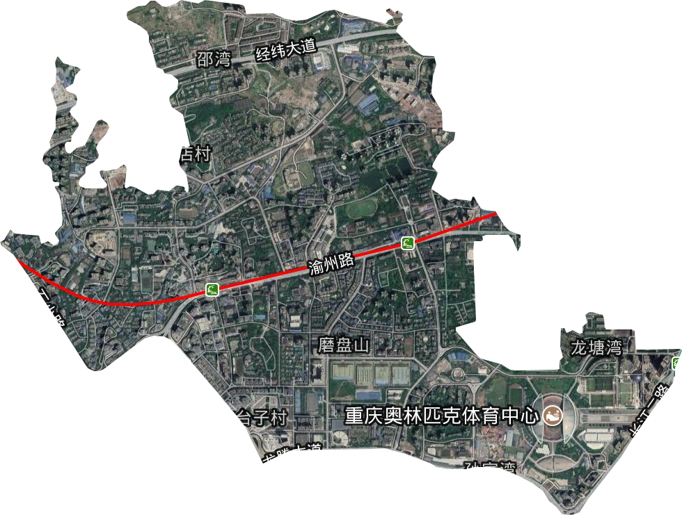 渝州路街道衛星圖