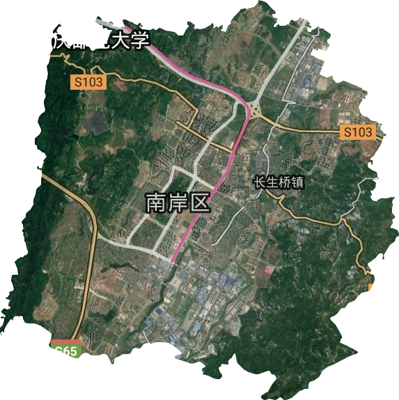 長生橋鎮衛星圖