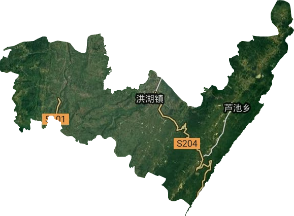 洪湖鎮衛星圖