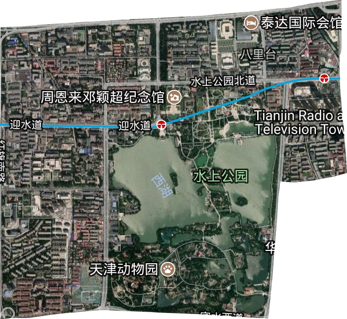 水上公園街道衛星圖