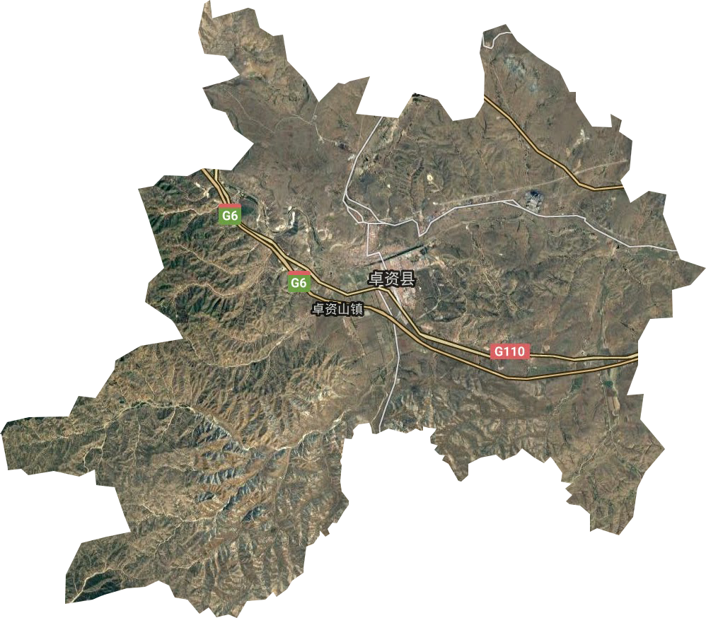 卓資山鎮衛星圖