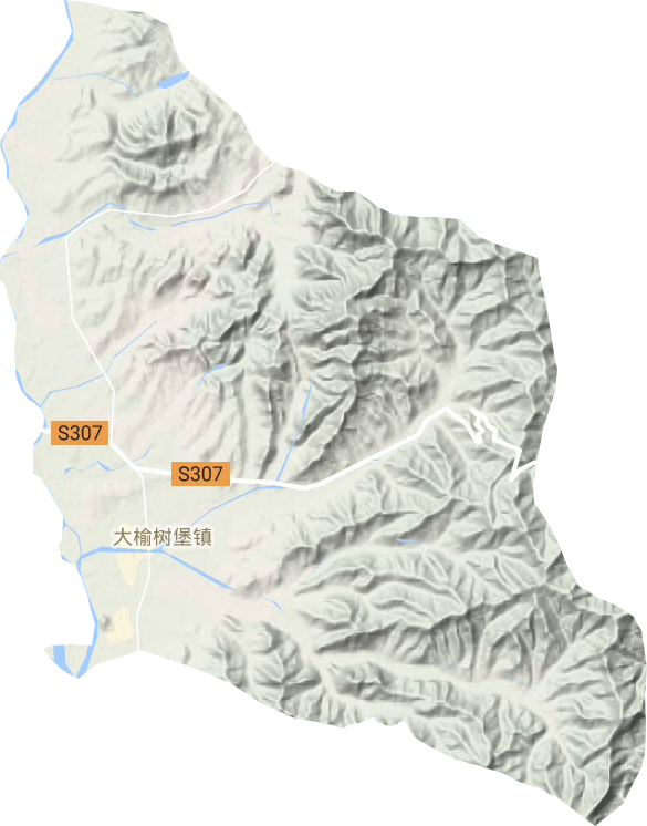大榆樹堡鎮地形圖