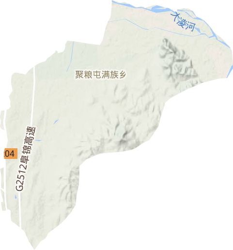 聚糧屯滿族鄉地形圖