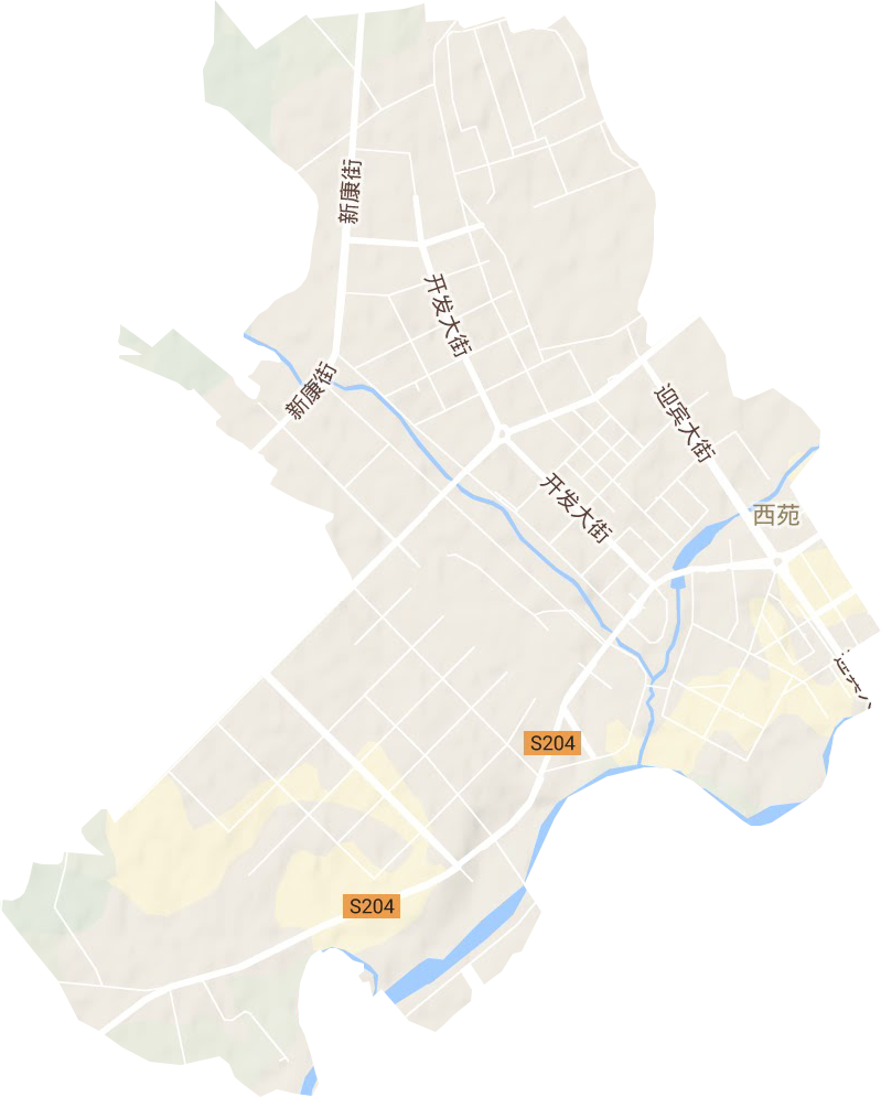 西苑街道地形圖