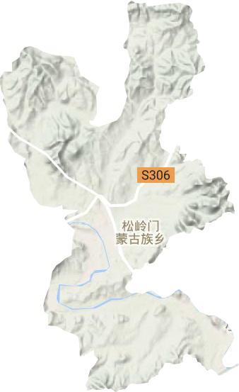 松嶺門蒙古族鄉地形圖
