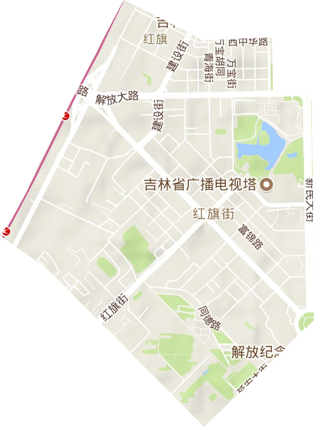 紅旗街道地形圖