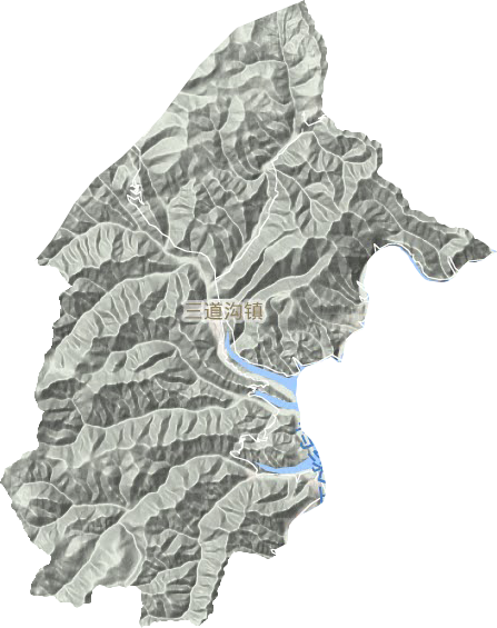 三道溝鎮(zhèn)地形圖