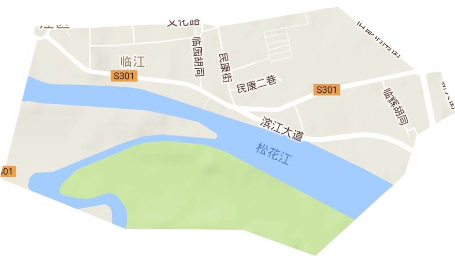 臨江街道地形圖