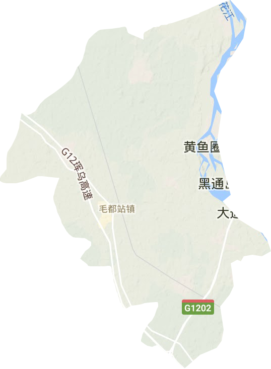 毛都站鎮地形圖