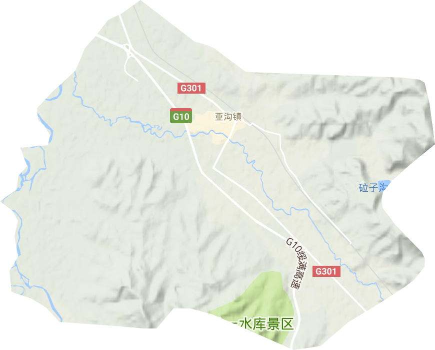 亞溝街道地形圖