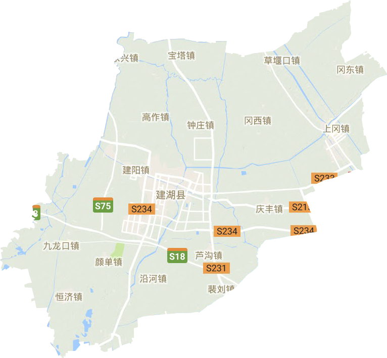 建湖縣地形圖
