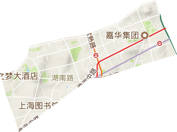 湖南路街道地形圖