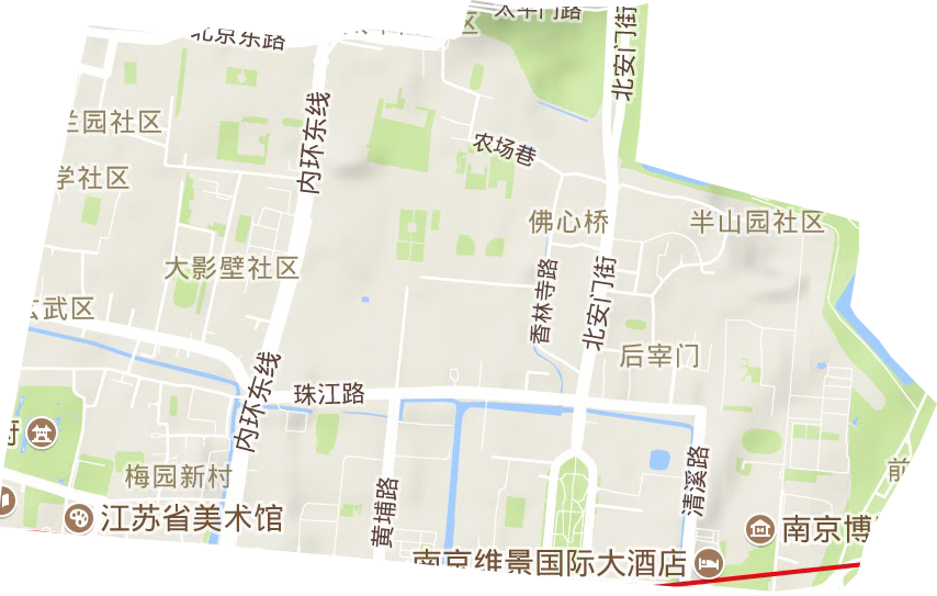 梅園新村街道地形圖