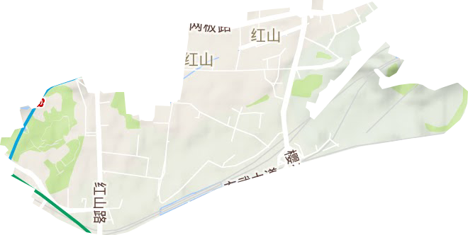 紅山街道地形圖