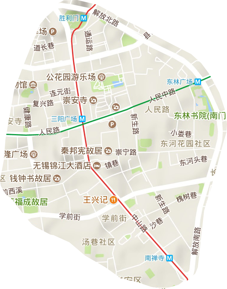 崇安寺街道地形圖
