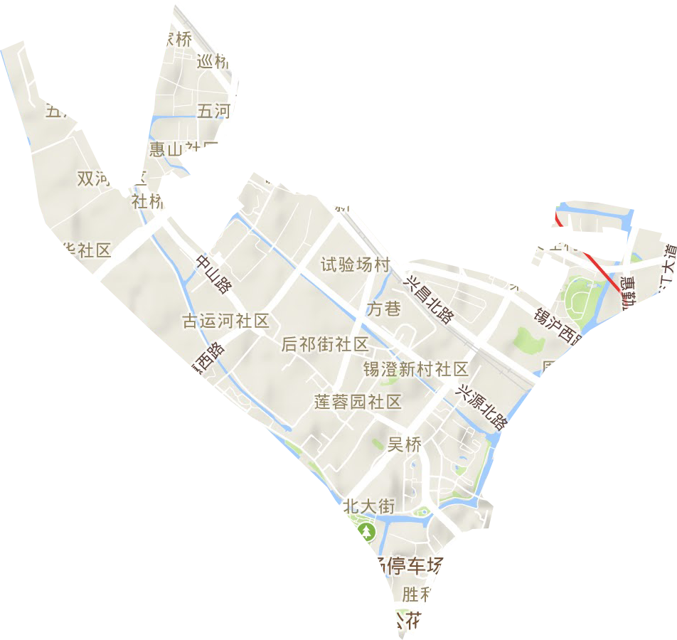 北大街街道地形圖