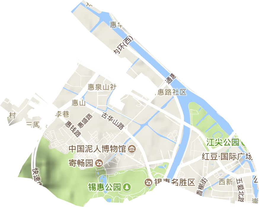 惠山街道地形圖