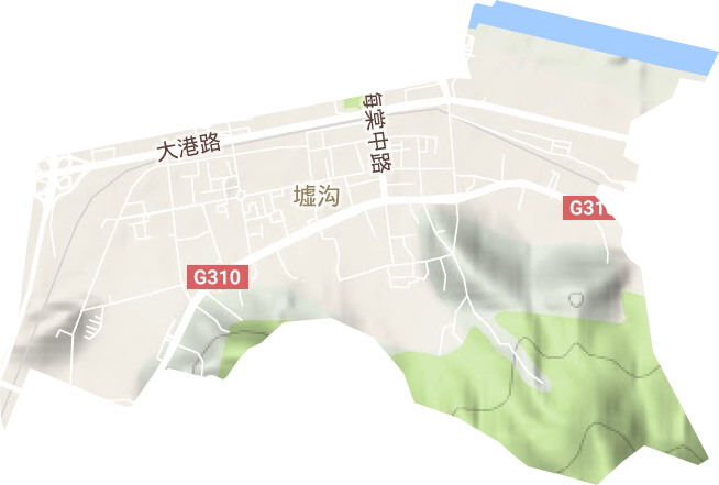 墟溝街道地形圖