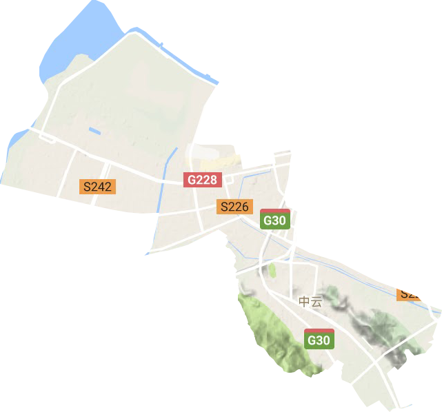 中云街道地形圖