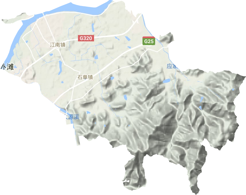 江南鎮(zhèn)地形圖