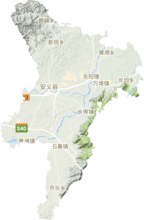 安義縣地形圖