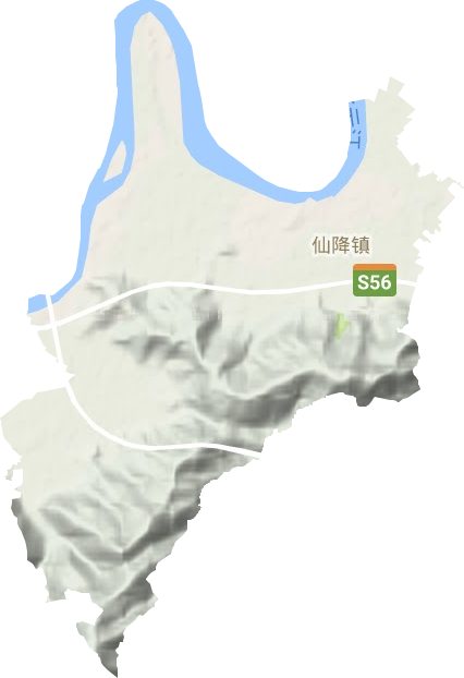 仙降街道地形圖