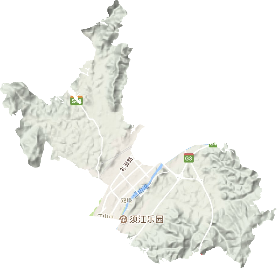 雙塔街道地形圖