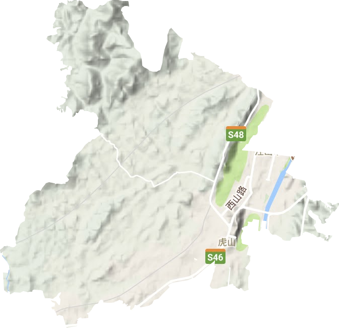 虎山街道地形圖