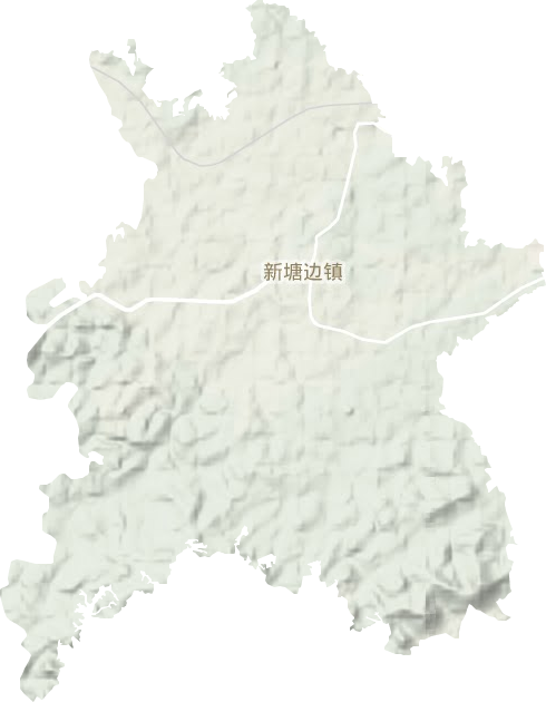 新塘邊鎮地形圖