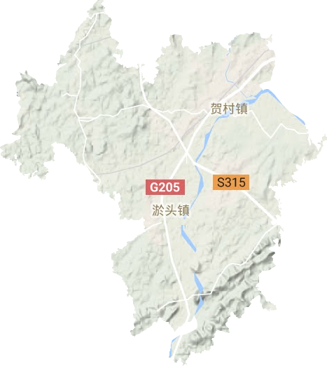 賀村鎮地形圖