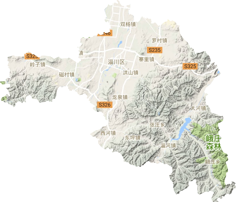淄川區地形圖