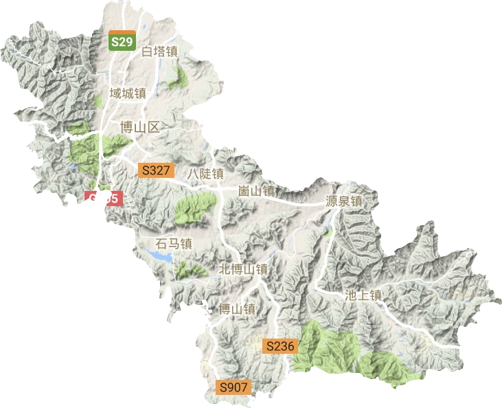 博山區(qū)地形圖