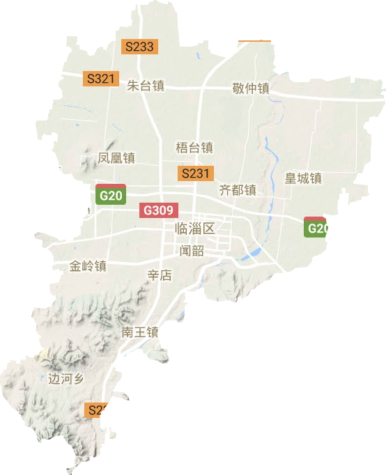 臨淄區(qū)地形圖