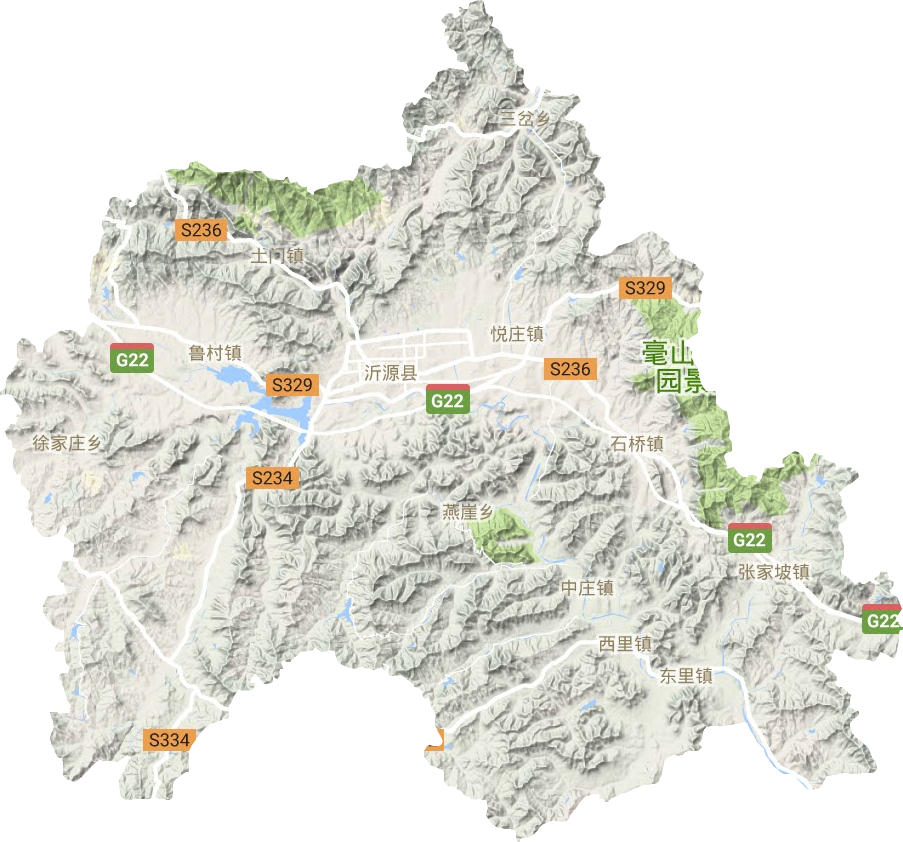 沂源縣地形圖