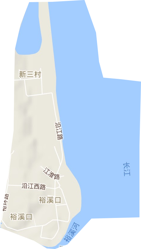 裕溪口街道地形圖